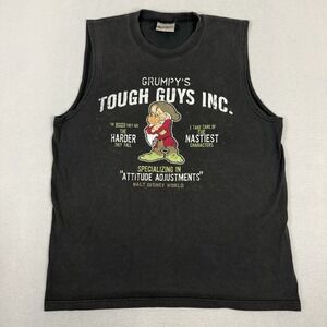 Vintage Walt Disney World Grumpy Tough Guys Inc Muscle Tank Top Shirt Mens XL